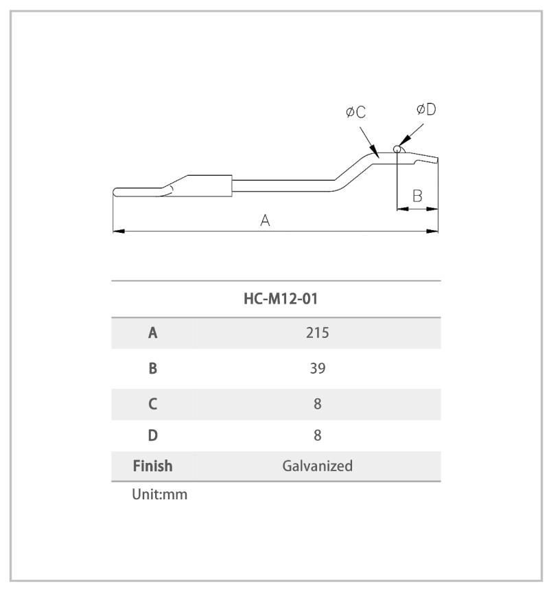 HC-M12-01 Steel (Galvanized) Handel